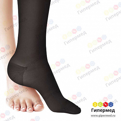 Гольфы с закрытым носком ID-200 (2 класс компр.), черный, высота N, разм.XXL