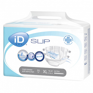 Подгузники для взрослых iD SLIP BASIC XL 30шт