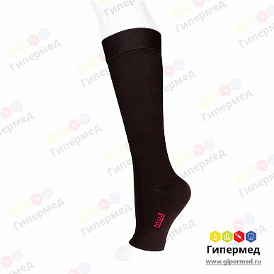 Гольфы с открытым носком ID-210 (2 класс компр.), высота L, разм. M, черн.