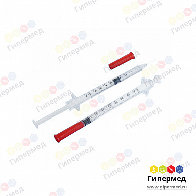 Шприц инсулиновый 1 мл U-40 с иглой 29G (0,33мм x 12,7мм) BD Micro-Fine Plus